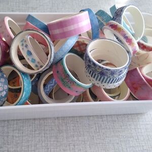 Pack of 75+ washi tapes in Blue and Pink Styles